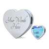 Fish Print Heart Charm Steel Bracelet-Free Shipping