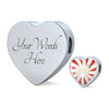 American Eskimo Dog Print Heart Charm Steel Bracelet-Free Shipping
