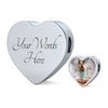 Berger Picard Print Heart Charm Steel Bracelet-Free Shipping