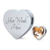 Akita Dog Print Heart Charm Steel Bracelet-Free Shipping