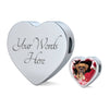 Boxer Dog Print Heart Charm Steel Bracelet-Free Shipping