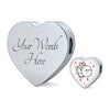 Flying Cat Print Heart Charm Steel Bracelet-Free Shipping