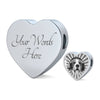 Beagle Dog Print Heart Charm Steel Bracelet-Free Shipping