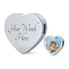 Maine Coon Cat Print Heart Charm Steel Bracelet-Free Shipping