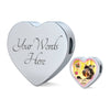 Miniature Schnauzer Dog Print Heart Charm Steel Bracelet-Free Shipping