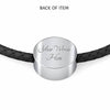 'I Love MY MOM' Red Print Circle Charm Leather Bracelet