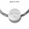 " I Love My Cat" Black Print Circle Charm Steel Bracelet
