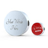 'I Love MY MOM' Red Print Circle Charm Steel Bracelet