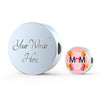 "MOM" Print Circle Charm Steel Bracelet