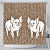 Cute Middle White Pig Print Shower Curtain-Free Shipping