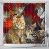 Cute Maine Coon Print Shower Curtains-Free Shipping