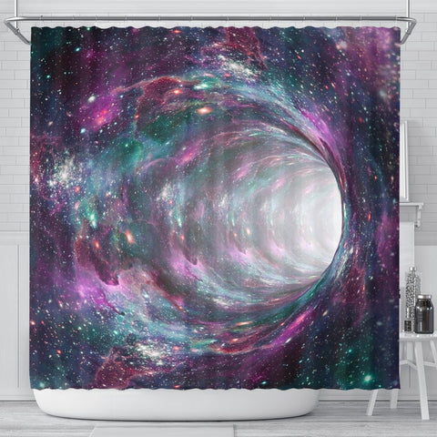 Space Warmhole Print Shower Curtains-Free Shipping