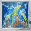 Rose Ringed Parakeet Print Shower Curtains-Free Shipping