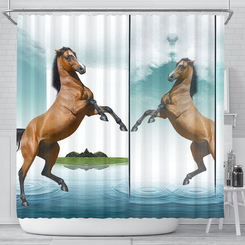 Lusitano Horse Print Shower Curtain-Free Shipping