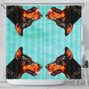 Doberman Pinscher Dog Vector Art Print Shower Curtains-Free Shipping