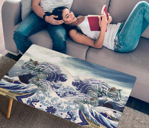 Amazing Bengal Cat Print Rectangular Coffee Table