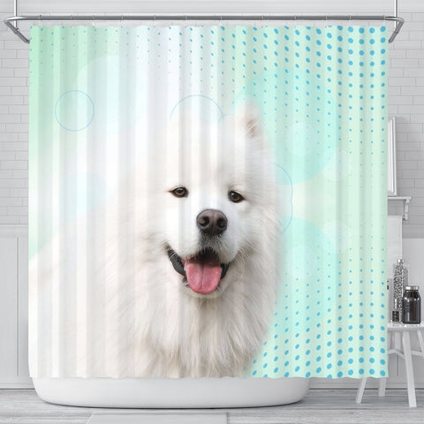 Lovely Samoyed dog Print Shower Curtain-Free Shipping