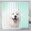 Lovely Samoyed dog Print Shower Curtain-Free Shipping