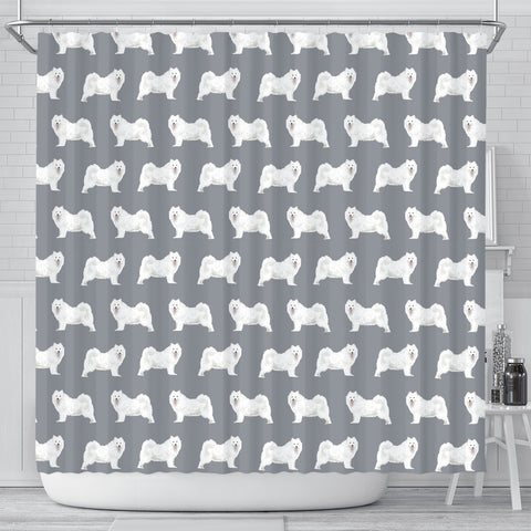 Samoyed Dog Pattern Print Shower Curtains-Free Shipping