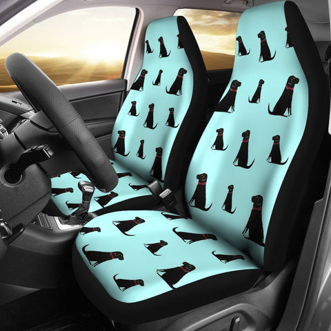 Black Labrador Pattern Print Car Seat Covers- Free Shipping