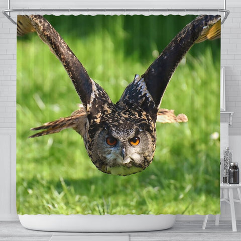 Flying Owl Bird Print Shower Curtains-Free Shipping