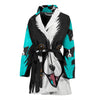 Border Collie Dog Art Print Women's Bath Robe-Free Shipping