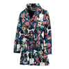 English Springer Spaniels Dog Floral Print Women's Bath Robe-Free Shipping