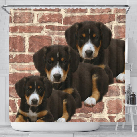 Cute Entlebucher Mountain Dog Print Shower Curtains-Free Shipping