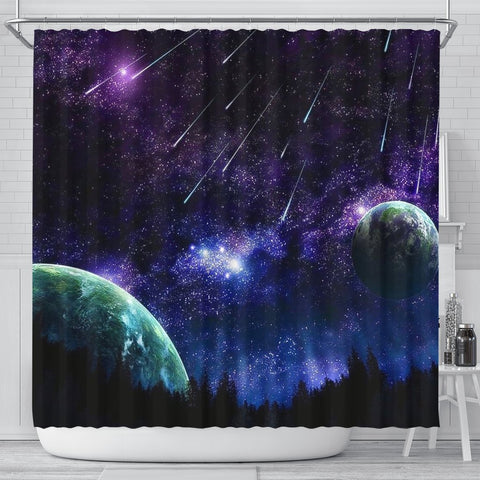 Outer Space Print Shower Curtains-Free Shipping