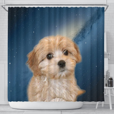 Cavapoo Puppy Print Shower Curtains-Free Shipping