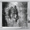 German Shepherd Black And White Print Shower Curtains-Free Shipping