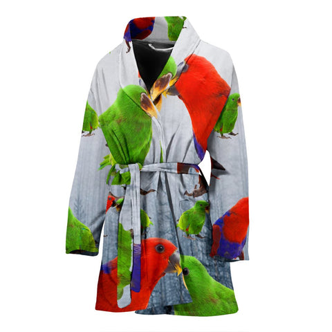 Ecletus Parrot Print Women's Bath Robe-Free Shipping