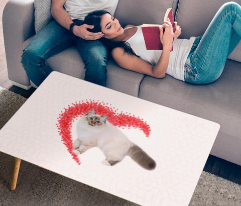 Birman Cat Print Rectangular Coffee Table