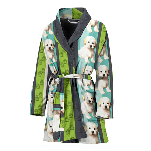 Shih-Poo Dog Patterns Print Women's Bath Robe-Free Shipping