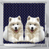 Cute Samoyed Dog Print Shower Curtains-Free Shipping