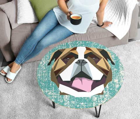 Bulldog Vector Art Print Circular Coffee Table