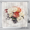 Rose Flower Color Art Print Shower Curtains-Free Shipping