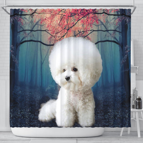 Bichon Frise Print Shower Curtains-Free Shipping