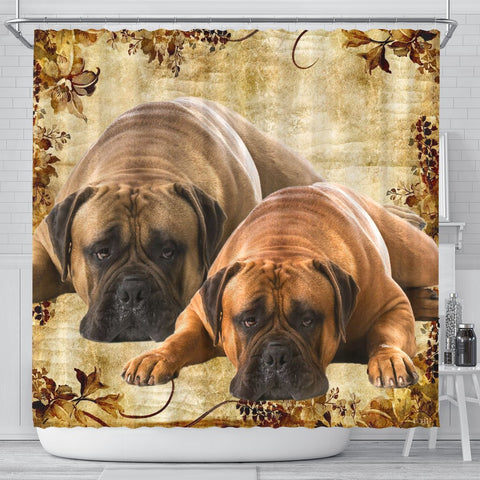 Bullmastiff Print Shower Curtains-Free Shipping