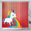 Rainbow Unicorn Print Shower Curtain-Free Shipping