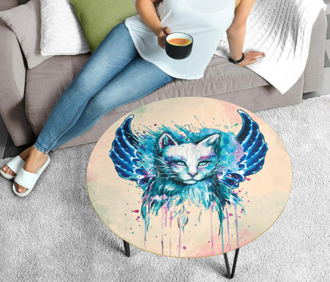 Cat Splash Art Print Circular Coffee Table