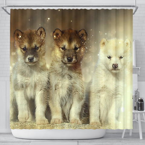 Sled Dogs Print Shower Curtains-Free Shipping