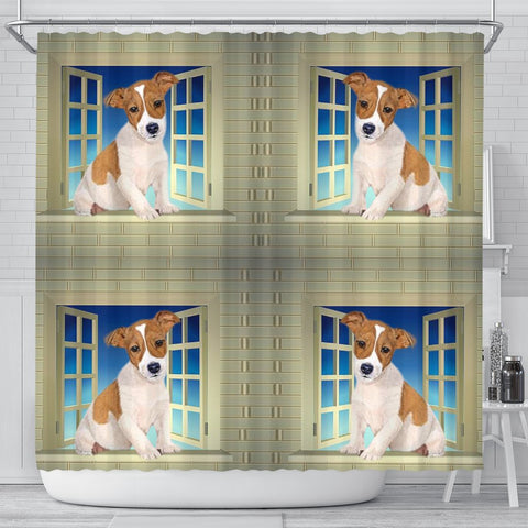 Jack Russell Terrier Print Shower Curtain-Free Shipping