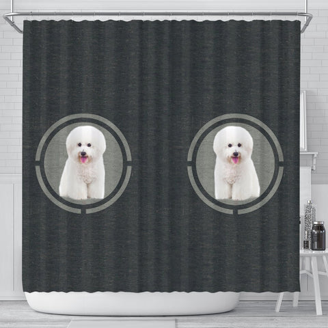 Cute Bichon Frise Dog Print Shower Curtain-Free Shipping