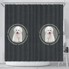 Cute Bichon Frise Dog Print Shower Curtain-Free Shipping
