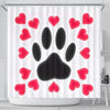 Dog Paws with Love Print Shower Curtain-Free Shipping