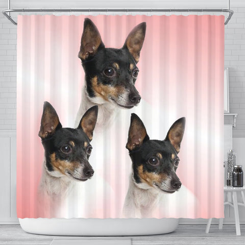 Toy Fox Terrier Print Shower Curtain-Free Shipping