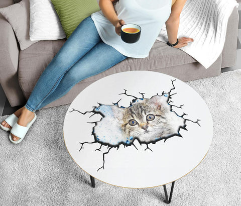 Amazing Cat Art Print Circular Coffee Table