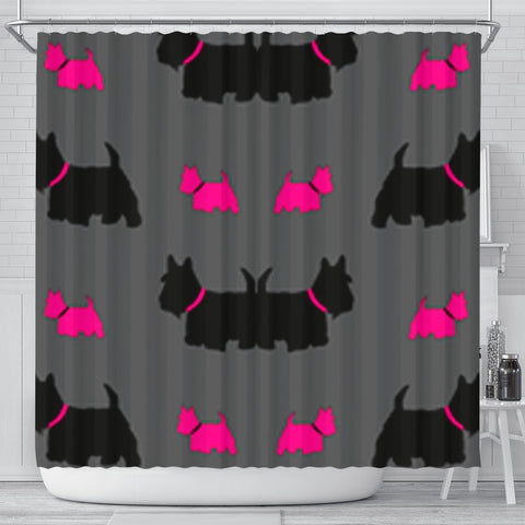 Scottish Terrier Dog Print Shower Curtain-Free Shipping