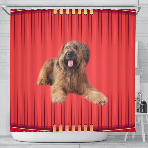 Briard Dog Print Shower Curtain-Free Shipping
